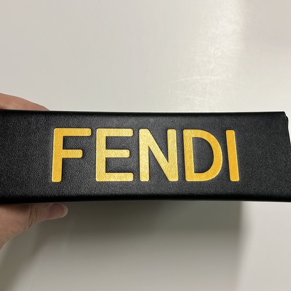 FENDI NIB Authentic Unisex Branded Black/Yellow Eyeglass Case Sealed Cloth-Gifts - Picture 9 of 12
